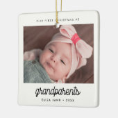 Retro Onze eerste kerst als grootouders Foto Keramisch Ornament (Links)