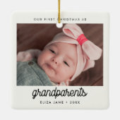 Retro Onze eerste kerst als grootouders Foto Keramisch Ornament (Achterkant)
