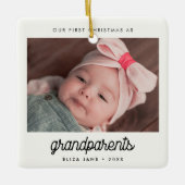 Retro Onze eerste kerst als grootouders Foto Keramisch Ornament (Voorkant)