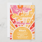 Retro onze kleine zonneschijn 1e verjaardag kaart (Voorkant)