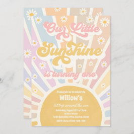 Retro onze kleine zonneschijn 1e verjaardag kaart