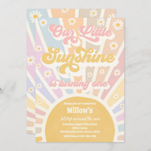 Retro onze kleine zonneschijn 1e verjaardag kaart