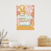 Retro Onze kleine zonneschijn is een jaarbanner Poster (Keuken)