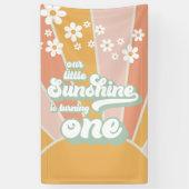 Retro Onze kleine zonneschijn is een verjaardag Spandoek (Verticaal)