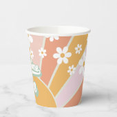 Retro onze kleine zonneschijndag rond zondag papieren bekers (Links)