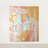 Retro onze kleine zonneschijnse feestdag Banner Ta Wandkleed (Voorkant)