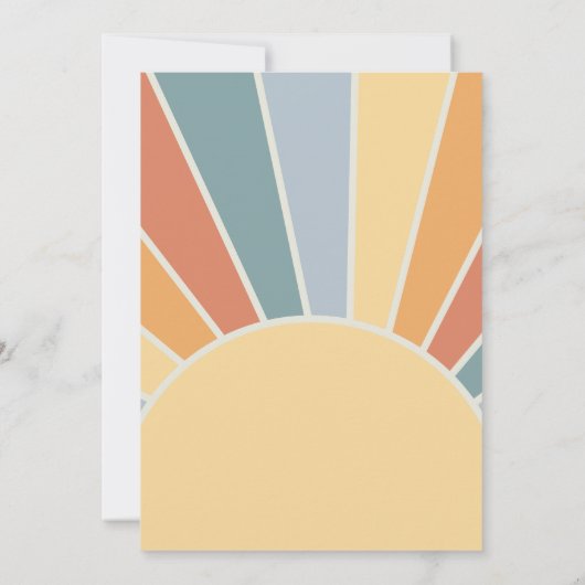 Retro onze kleine zonnige jongen uitnodigen kaart (Achterkant)