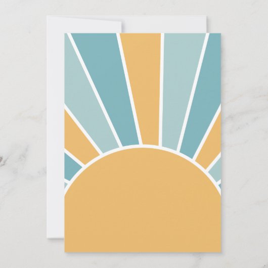 Retro onze kleine zonnige jongen uitnodigen kaart (Achterkant)