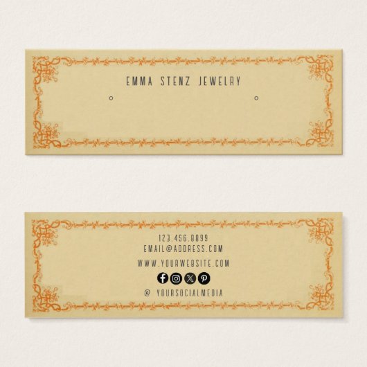  Retro Oorbel Hoops Stud Mini Kaart (Voorkant /achterkant)