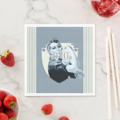  retro-oorlogstijd patriottische vrouw uit de jare servet (Insitu)