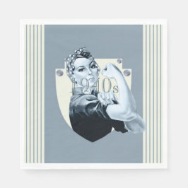  retro-oorlogstijd patriottische vrouw uit de jare servet