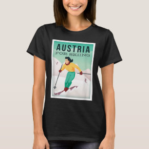 Retro Oostenrijk Skimotief met ski- en skistokken T-shirt