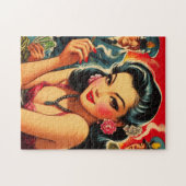 Retro Oosters Meisje Legpuzzel (Horizontaal)