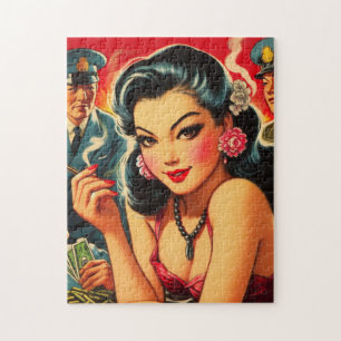Retro Oosters Meisje Legpuzzel