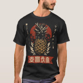 Retro Oosterse Ananas | Tropisch fruitportret T-shirt (Voorkant)