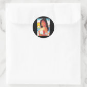 Retro Oosterse Meisje Sticker  (Tas)