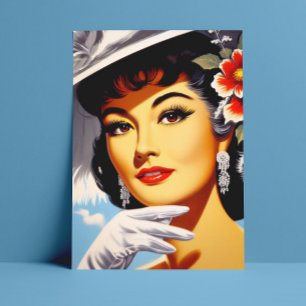 Retro Oosterse vrouw Briefkaart
