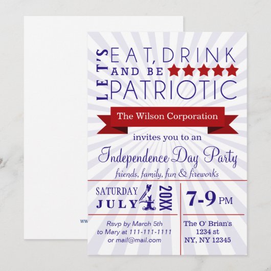 Retro  op 4 juli kaart (Voorkant / Achterkant)