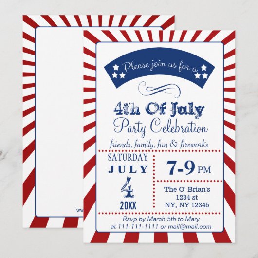 Retro op 4 juli kaart (Voorkant / Achterkant)