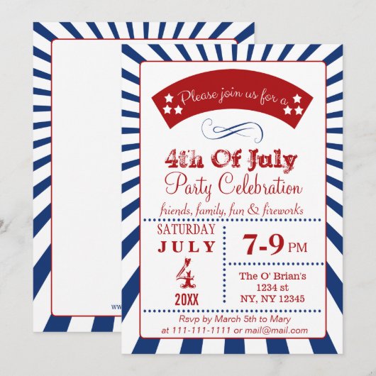 Retro  op 4 juli kaart (Voorkant / Achterkant)