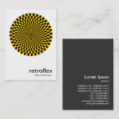 Retro Op Art - Amber en Black Visitekaartje (Voorkant / Achterkant)
