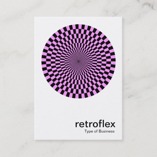 Retro Op Art - Licht Violet en Zwart Visitekaartje (Voorkant)