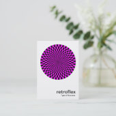 Retro Op Art - Magenta en Black Visitekaartje (Staand voorkant)