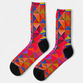 Retro Op-Art  multikleur Driehoek Sokken (Links)