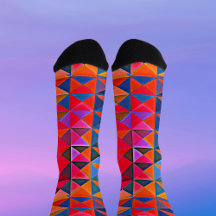 Retro Op-Art multikleur Driehoek Sokken