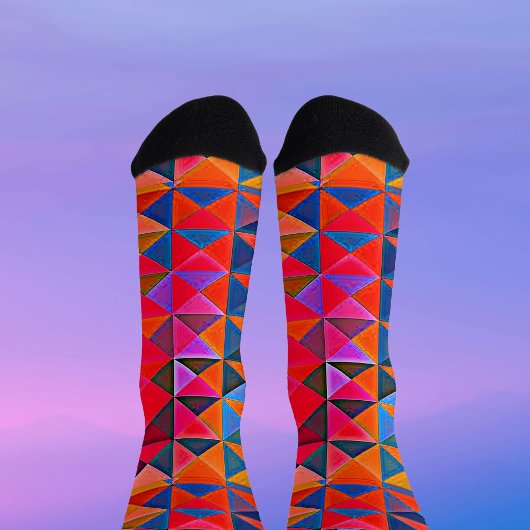 Retro Op-Art  multikleur Driehoek Sokken