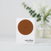 Retro Op Art - Oranje en zwart Visitekaartje (Staand voorkant)