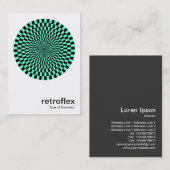 Retro Op Art - Turquoise en Black Visitekaartje (Voorkant / Achterkant)