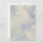 Retro op Cloud Nine Calligrafie Blauw Vrijgezellen Kaart (Achterkant)