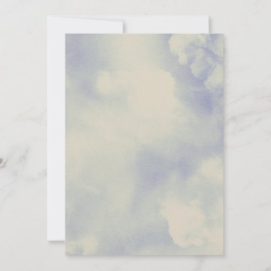 Retro op Cloud Nine Calligrafie Blauw Vrijgezellen Kaart (Achterkant)