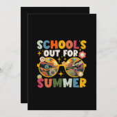 Retro op laatste dag van school voor zomerleraar kaart (Voorkant / Achterkant)