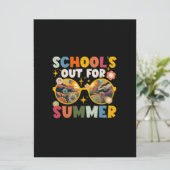 Retro op laatste dag van school voor zomerleraar kaart (Staand voorkant)