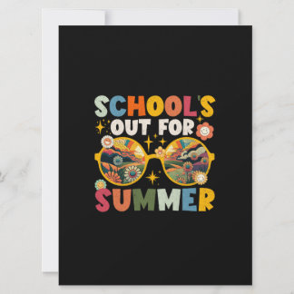 Retro op laatste dag van school voor zomerleraar kaart