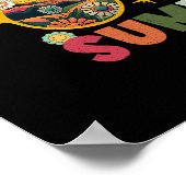 Retro op laatste dag van school voor zomerleraar poster (Hoek)