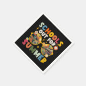 Retro op laatste dag van school voor zomerleraar servet (Hoek)