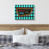 Retro op maat gemaakte dinerbord kunst canvas afdruk (Insitu (Slaapkamer))