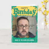Retro op maat gemaakte horrorboekcover verjaardag kaart (Gele Bloem)