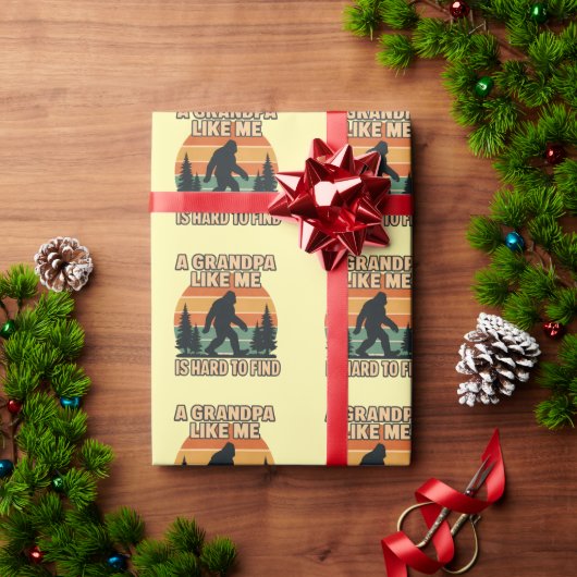 Retro Opa Bigfoot Vintage Sasquatch Grappig Cadeaupapier (Feestdagen Geschenken)