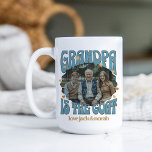 Retro opa is de Mok van de geitenfoto<br><div class="desc">Retro geit mok voor opa met aangepaste foto. Uw foto wordt weergegeven in een golvende rand sticker vorm en omlijst met "opa is de geit". geletterd in retro typografie en versierd met liefdesharten. Personaliseer met de naam (namen) van het kleinkind of de kleinkinderen of elke tekst die u leuk vindt....</div>