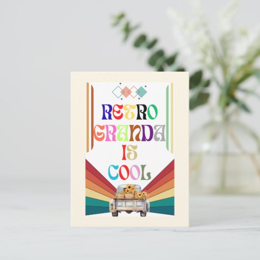 Retro opa is geweldig feestdagenkaart (Staand voorkant)