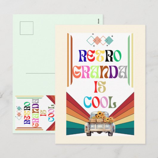 Retro opa is geweldig feestdagenkaart (Voorkant / Achterkant)