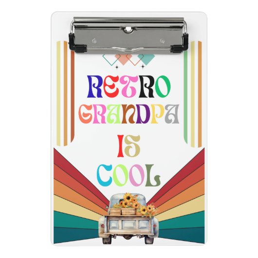 Retro opa is geweldig mini klembord (Voorkant)