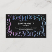 Retro Opal Color Numbers Lijst Bookkeeper Visitekaartje (Voorkant)