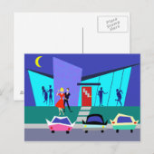 Retro Open House Party-Briefkaart Briefkaart (Voorkant / Achterkant)