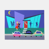 Retro Open House Party deur Mat (Voorkant)