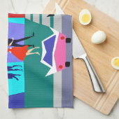 Retro Open House Party Kitchen Towel Theedoek (Quarter Fold)
